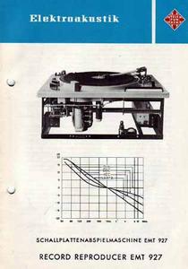 EMT 927 – Schallplattenabspielmaschine (Prospekt / DE)