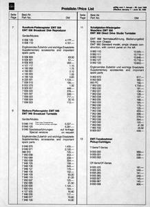 EMT – Preisliste 1986