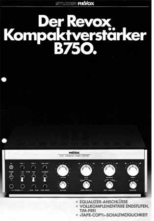 ReVox Kompaktverstärker B750 – Prospekt (DE)