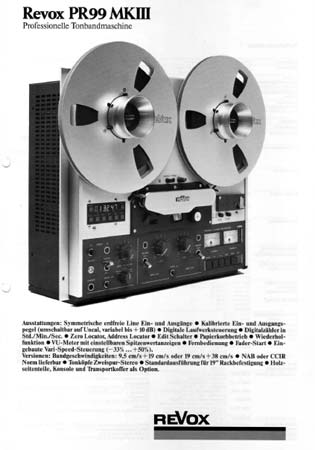 ReVox PR 99 MK III – Verkaufsprospekt