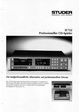 STUDER D732 – Professioneller CD Spieler