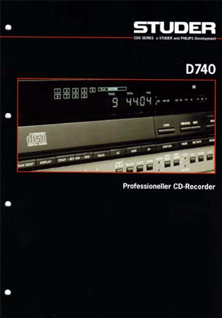 STUDER D740 – Professioneller CD-Recorder