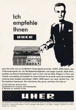 UHER Werbeanzeige aus den 1960er Jahren.
